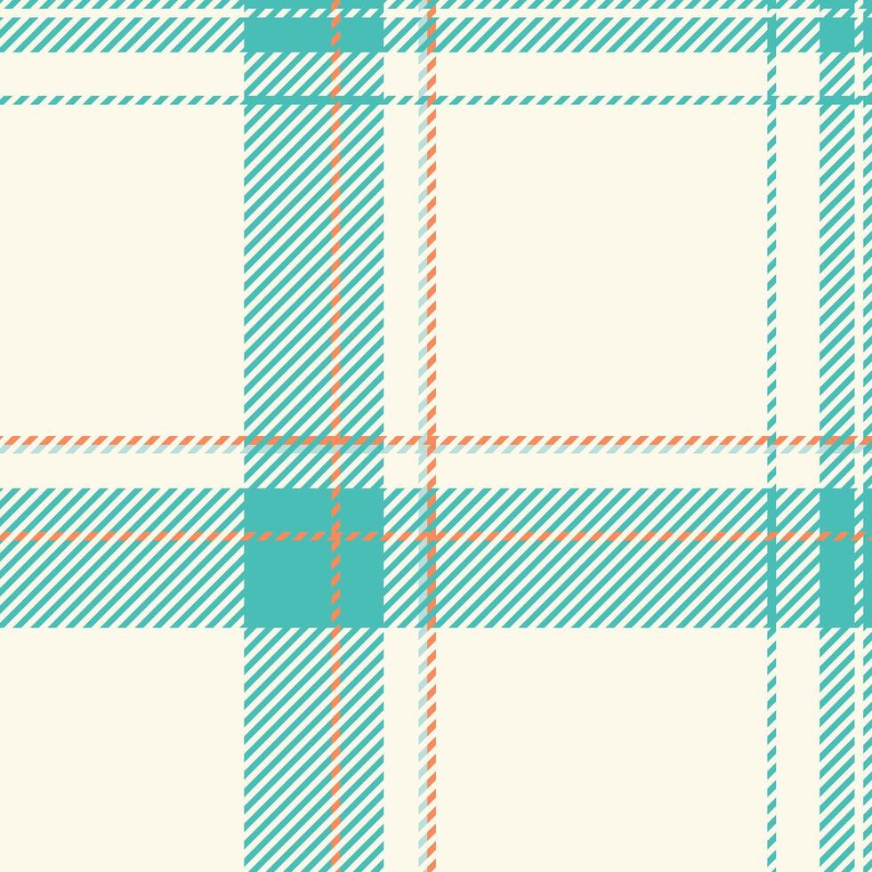 Top texture background check, abstract seamless pattern tartan. Tailor textile fabric plaid in sea shell and teal colors. vector