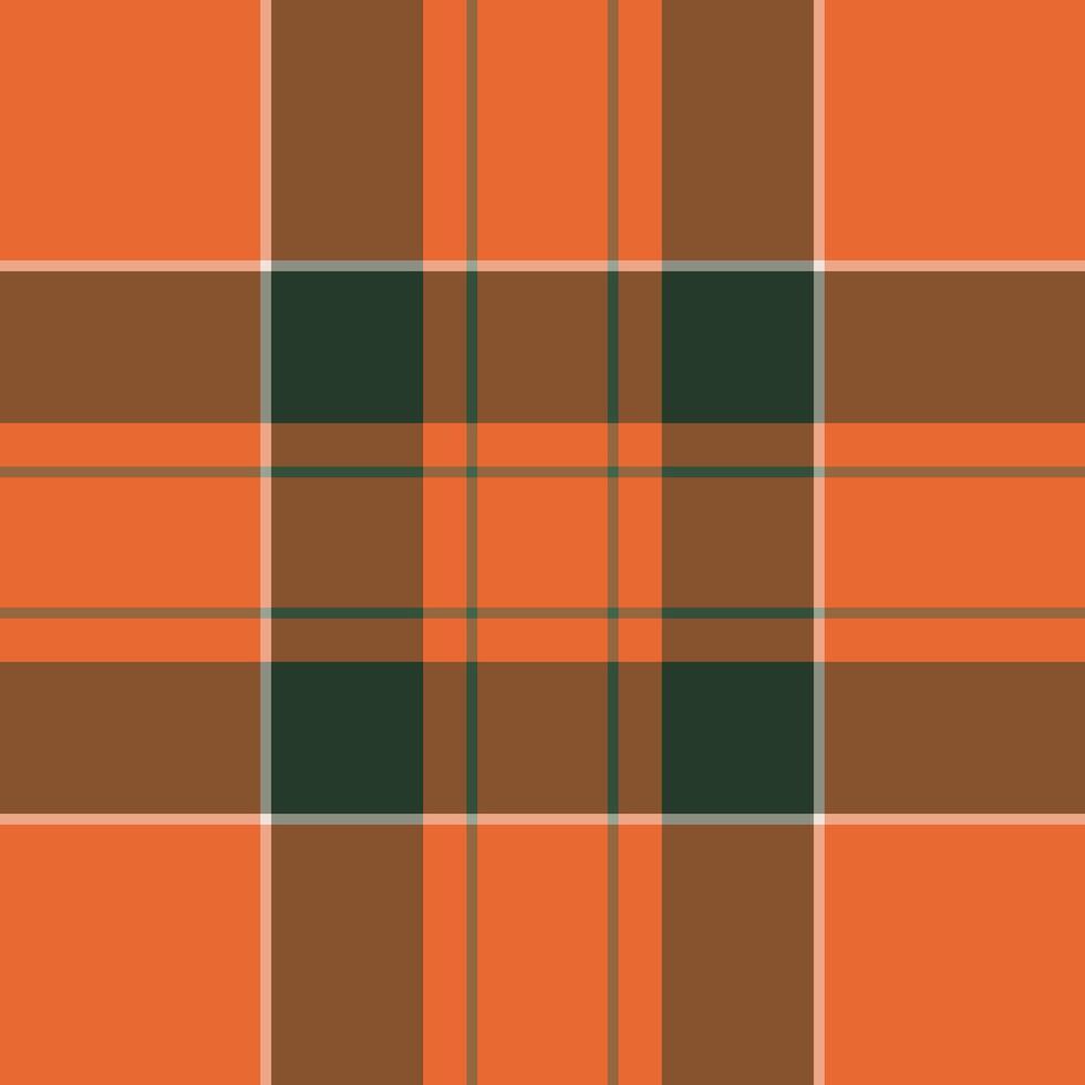 Vibrant orange and brown plaid pattern. Perfect for fallthemed designs, textiles, or backgrounds. vector