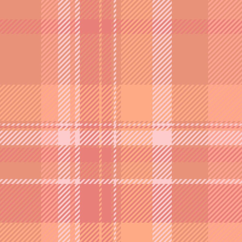 Dimensional pattern texture check, king textile fabric. Graceful plaid tartan seamless background in red and dark salmon colors. vector