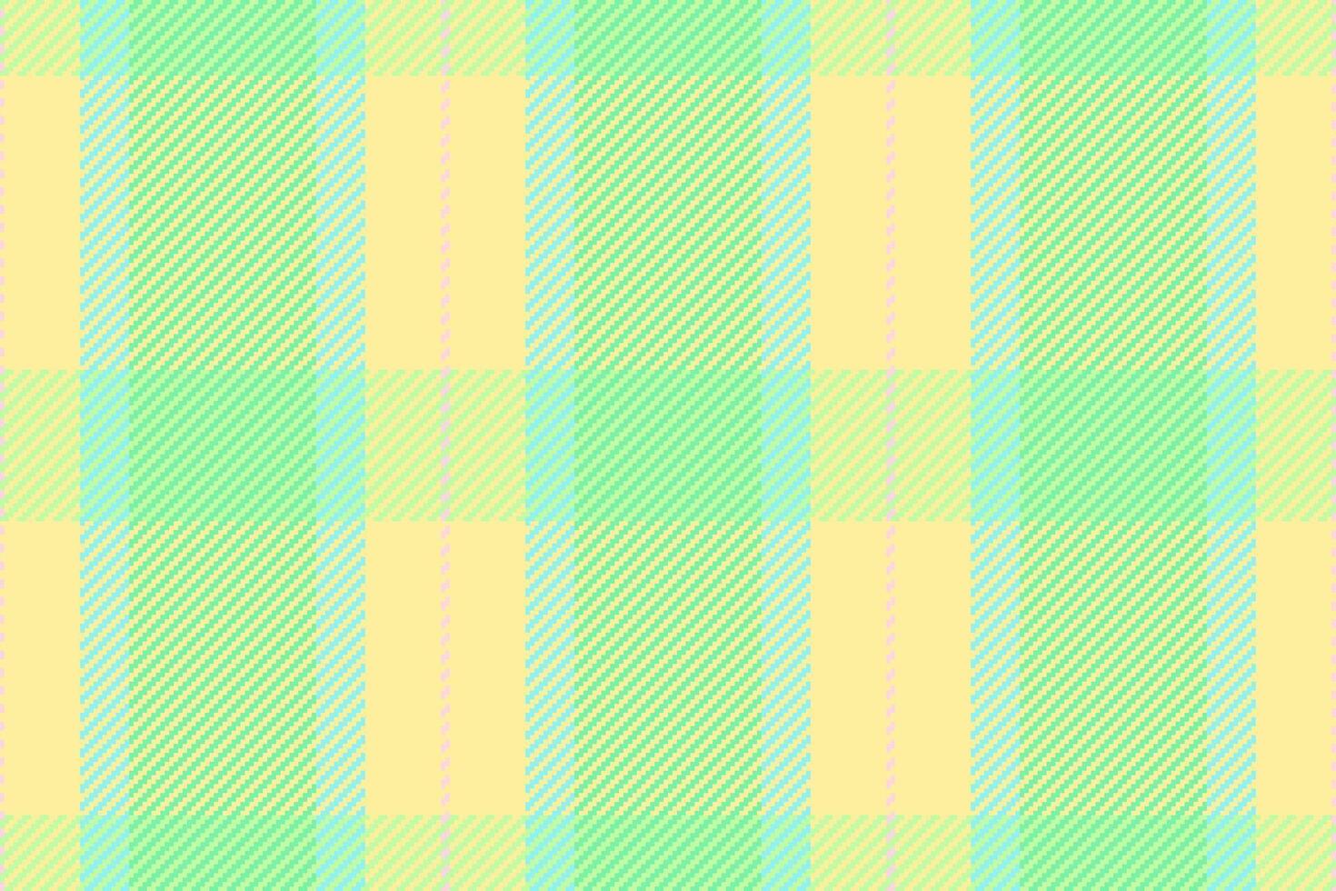 Throw seamless check pattern, damask fabric texture textile. Fibre plaid tartan background in green and yellow colors. vector