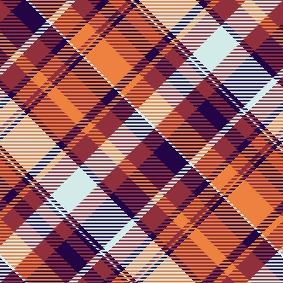 Attire tartan pattern , scottish seamless fabric plaid. Damask textile texture background check in red and orange colors. vector