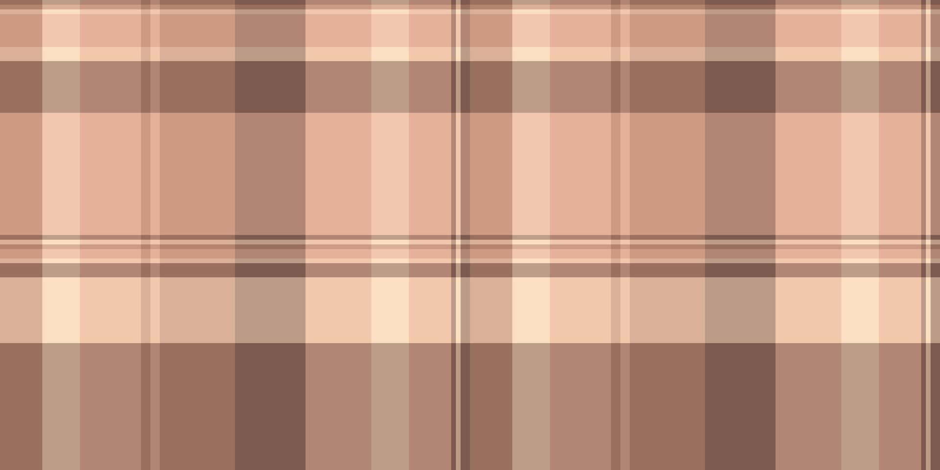 Fold textile seamless texture, factory plaid fabric tartan. Machinery background check pattern in orange and light colors. vector