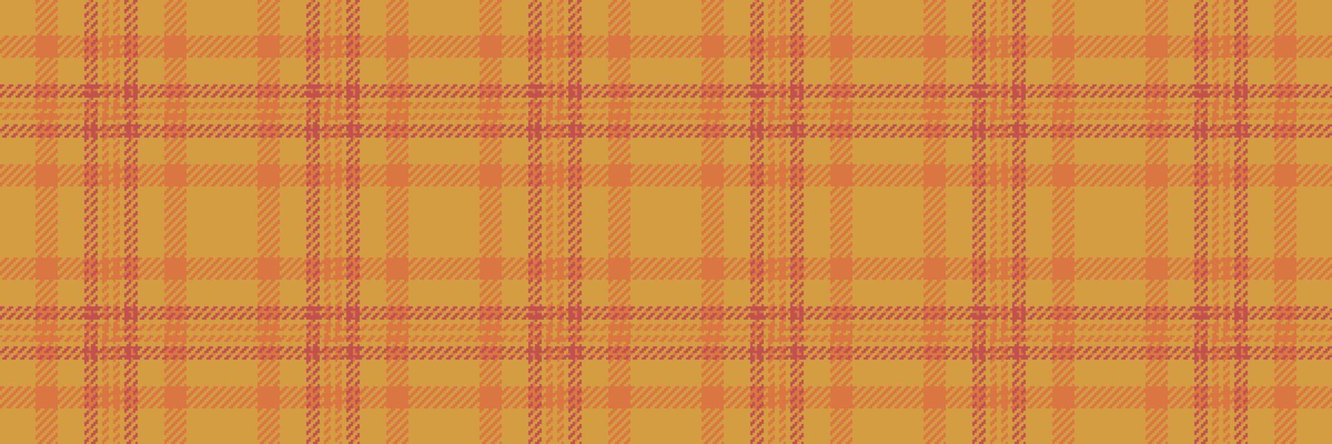 Ceremony background fabric pattern, orange texture check . Serene seamless tartan plaid textile in amber and orange colors. vector
