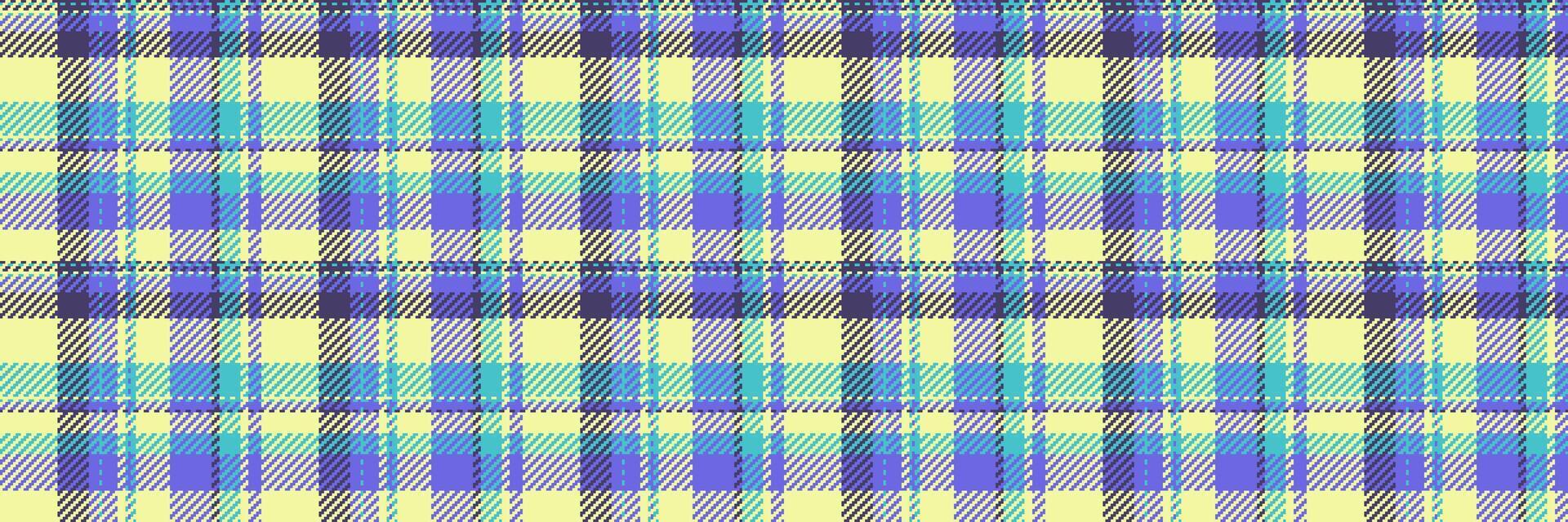 Vibrant pastel plaid pattern in yellow, blue, and teal. Perfect for textile designs, fashion, websites, and scrapbooking. vector