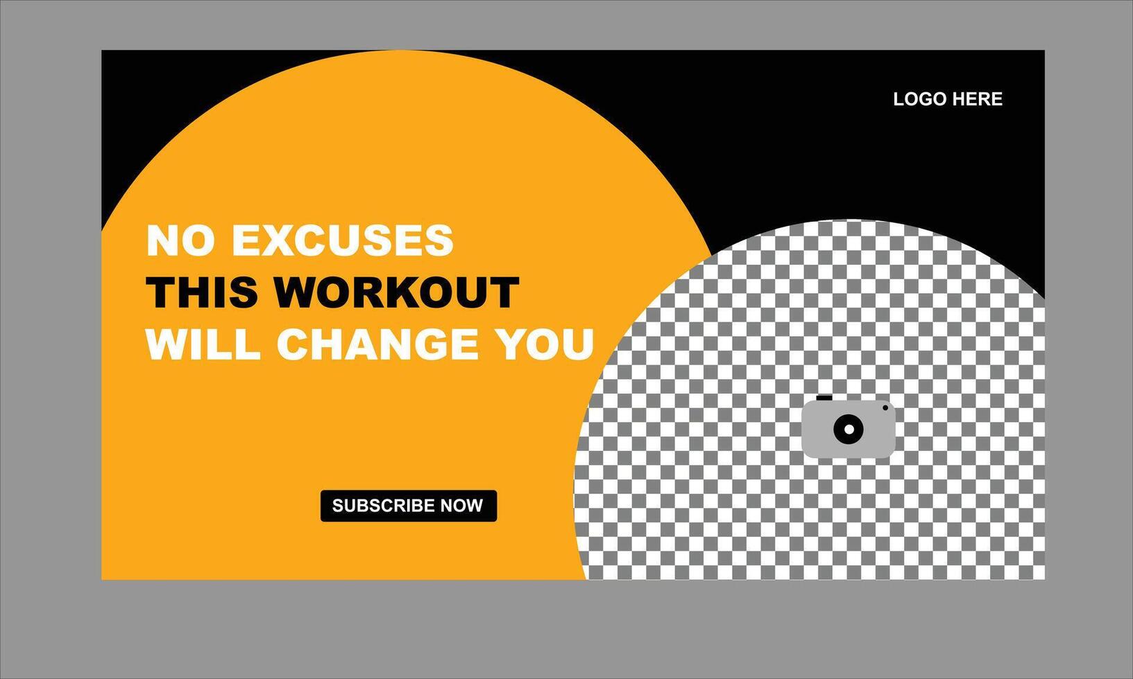 Gym Thumbnail design yellow color vector