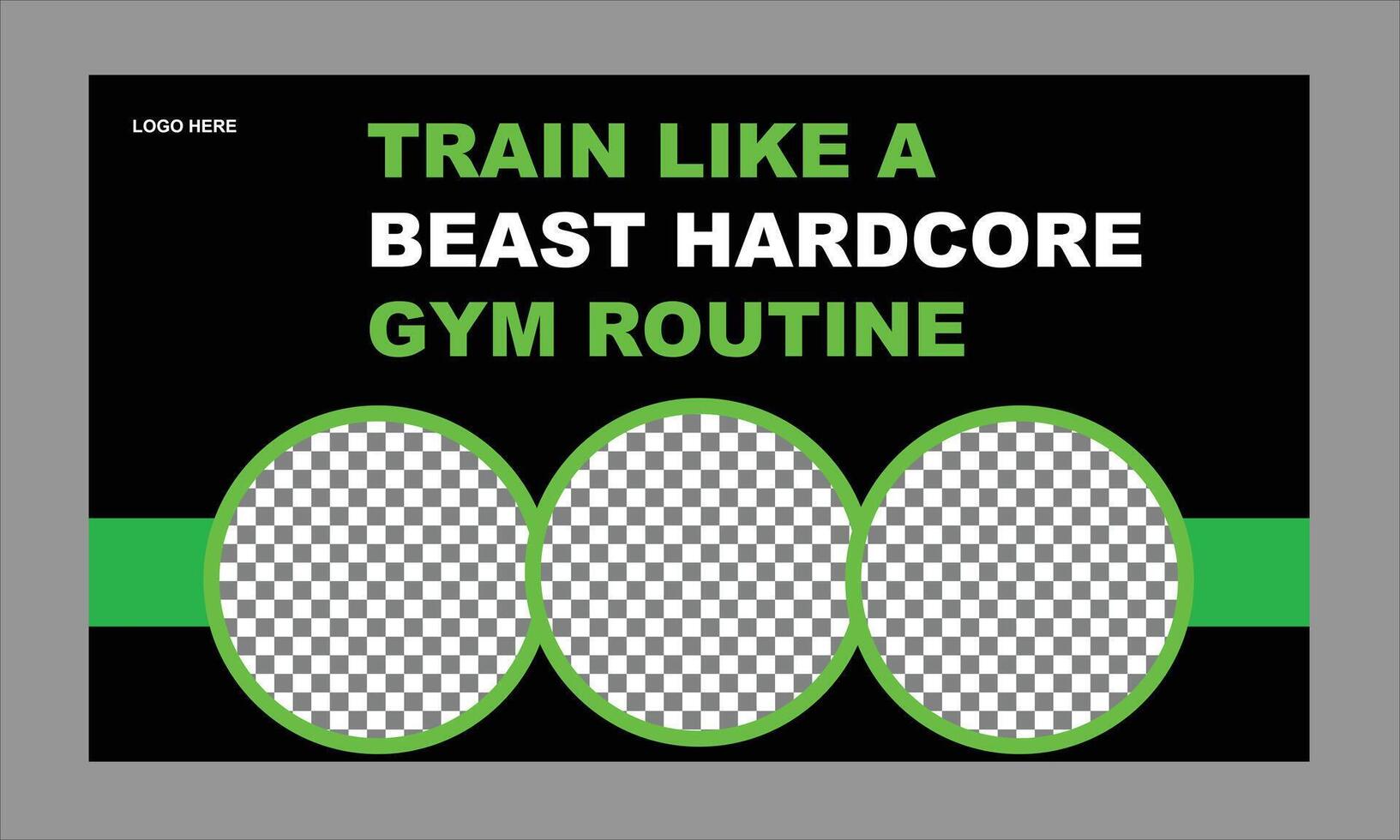 Gym Thumbnail design green color vector
