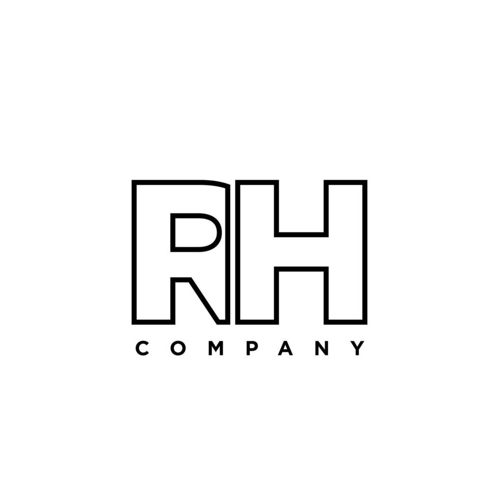Letter R and H, RH logo design template. Minimal monogram initial based logotype. vector