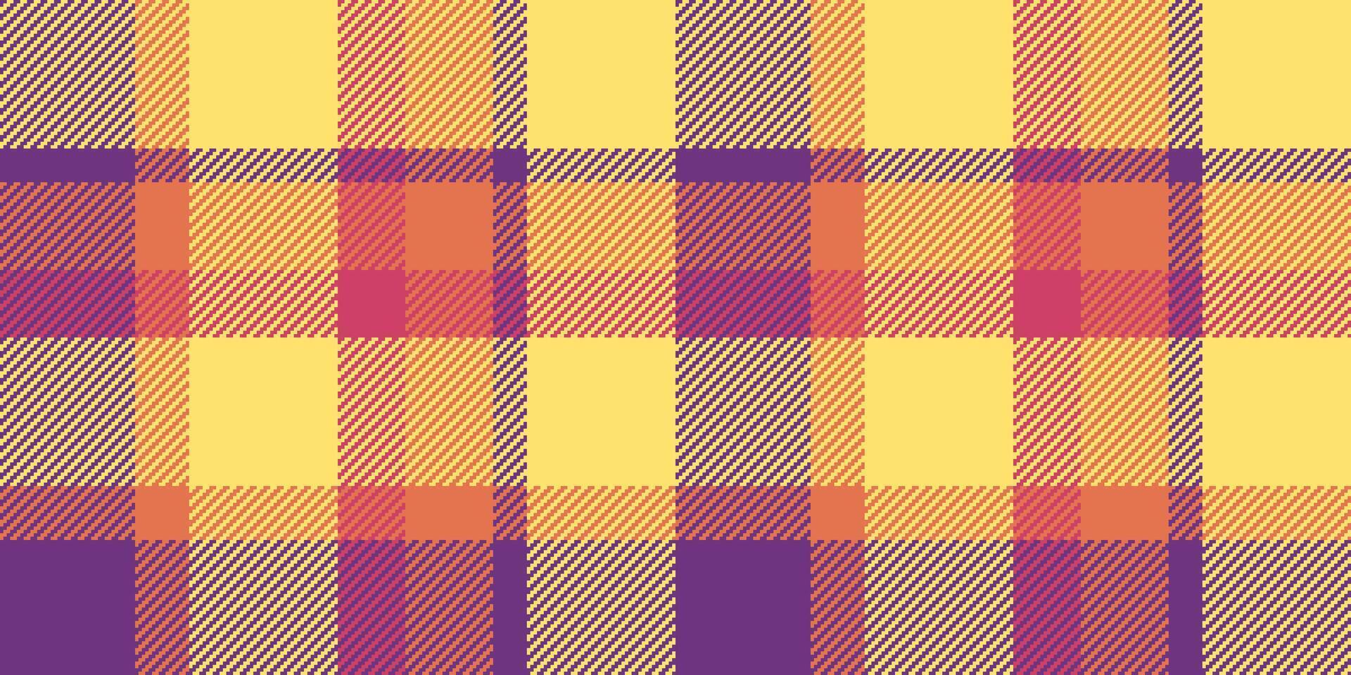 Interior fabric tartan , real background pattern plaid. Asymmetric texture textile seamless check in red and yellow colors. vector