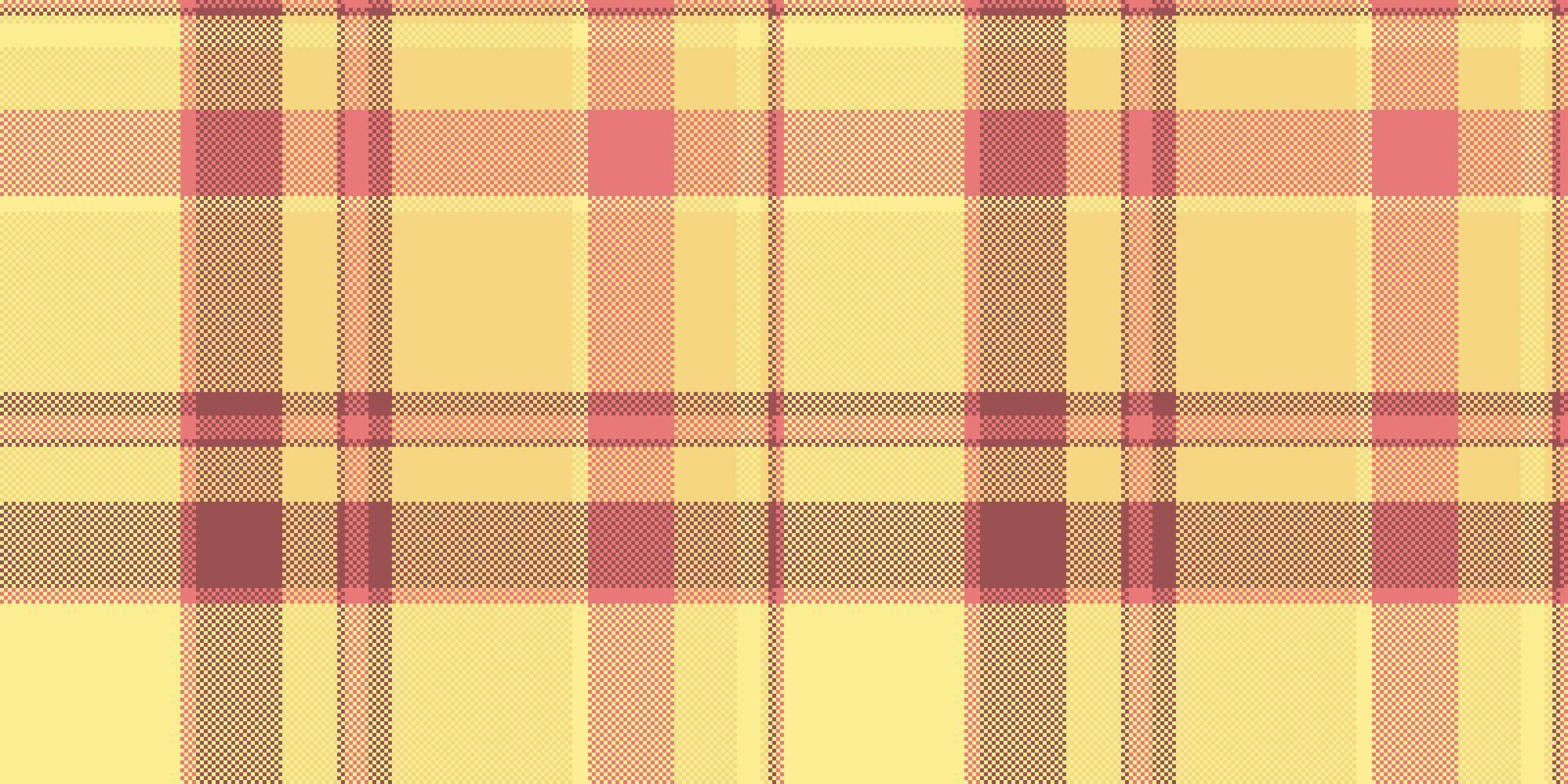 Soft pastel plaid pattern in yellow, peach, and rose tones. Perfect for textile design, website backgrounds, or crafting projects. Evokes feelings of warmth, comfort, and springtime. vector