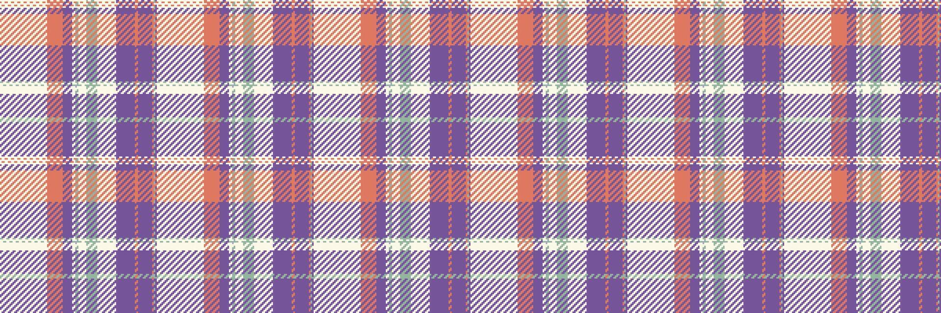 Sketch fabric background textile, bed pattern check. Pop seamless tartan plaid texture in violet and old lace colors. vector