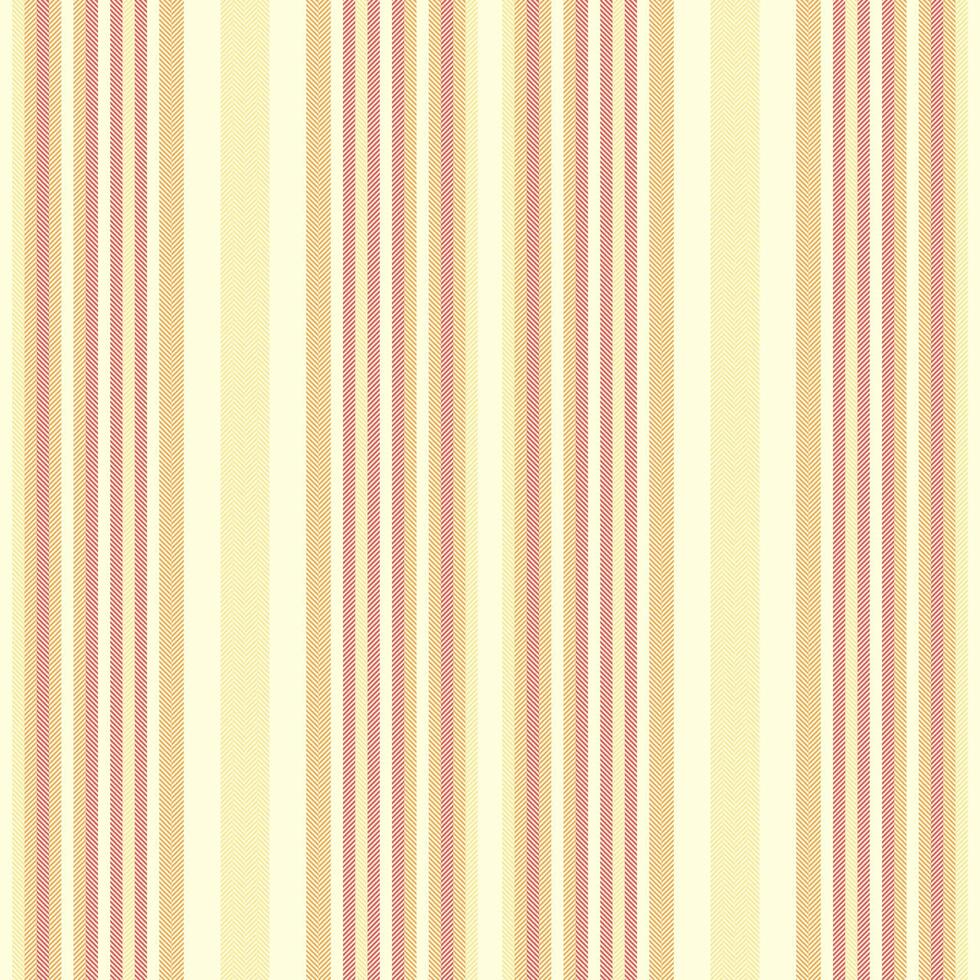 Cotton pattern fabric background, valentines day textile vertical seamless. Orange lines texture stripe in light yellow and orange colors. vector