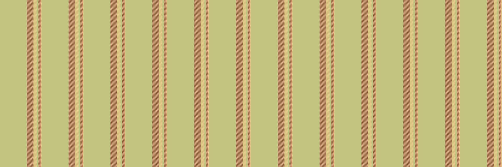 Stationary stripe pattern fabric, sage lines texture vertical. Craft seamless textile background in lime and red colors. vector