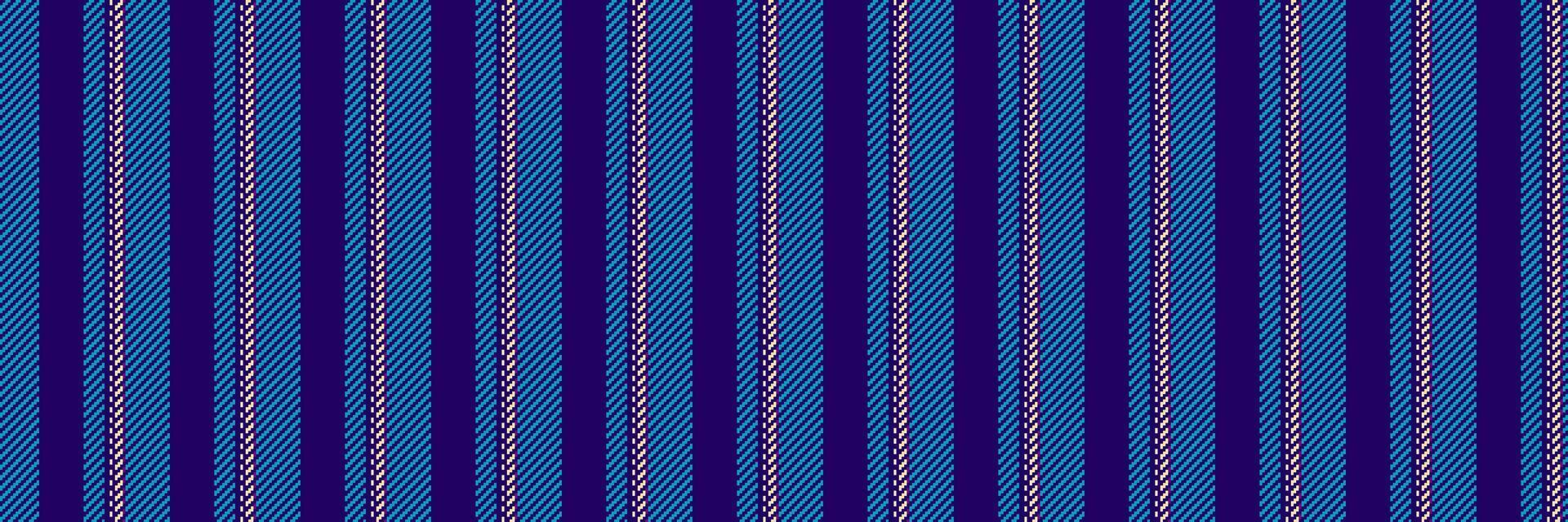 Motif lines stripe vertical, naked seamless textile pattern. Celebrate fabric texture background in indigo and cyan colors. vector