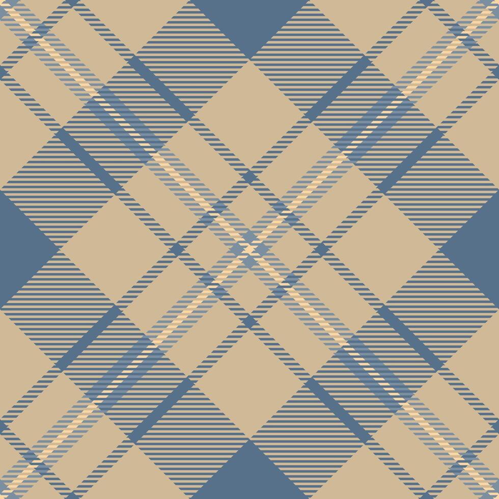 Elegant beige and blue plaid pattern. A sophisticated textile design perfect for fashion, home decor, or website backgrounds. The intersecting lines create a visual rhythm and subtle texture. vector