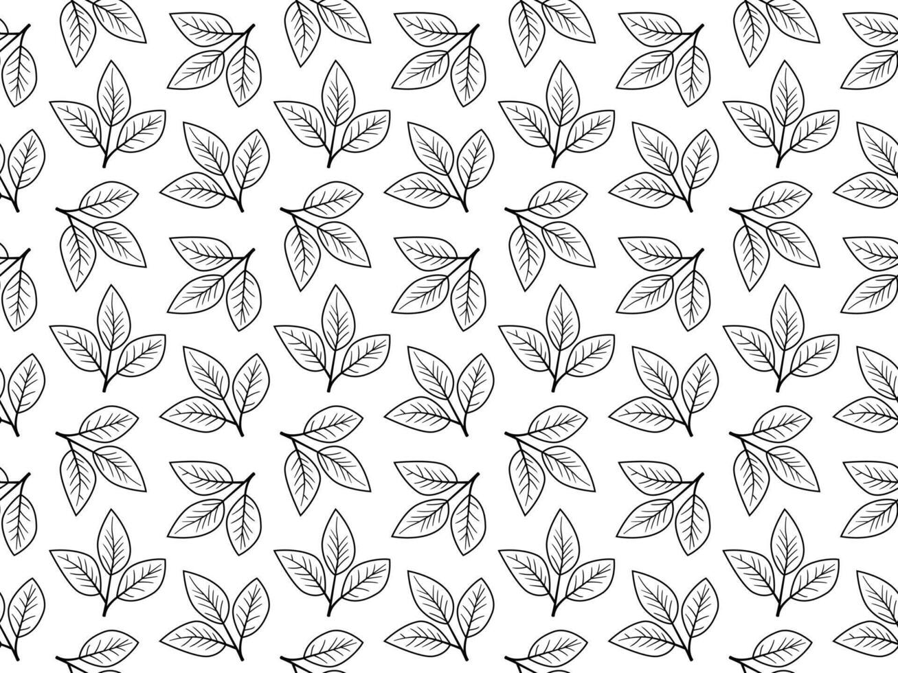 Elegant black and white leaf pattern. Perfect for textile design, wallpaper, packaging, or website backgrounds. Simple yet sophisticated, this repeating design evokes natures calm and beauty. vector