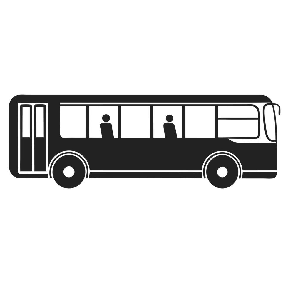 Bus Silhouette Icon Simple and Clean Design vector