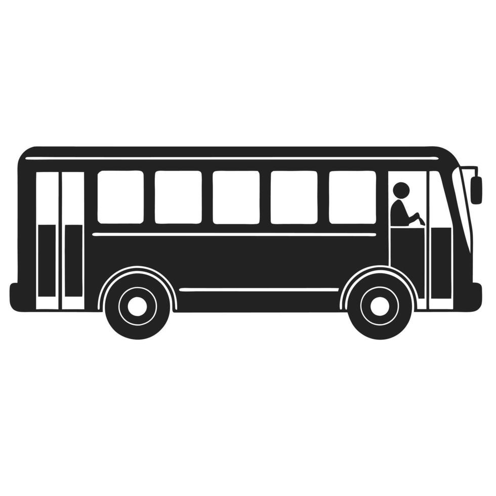Black Bus Silhouette Sleek and Versatile vector
