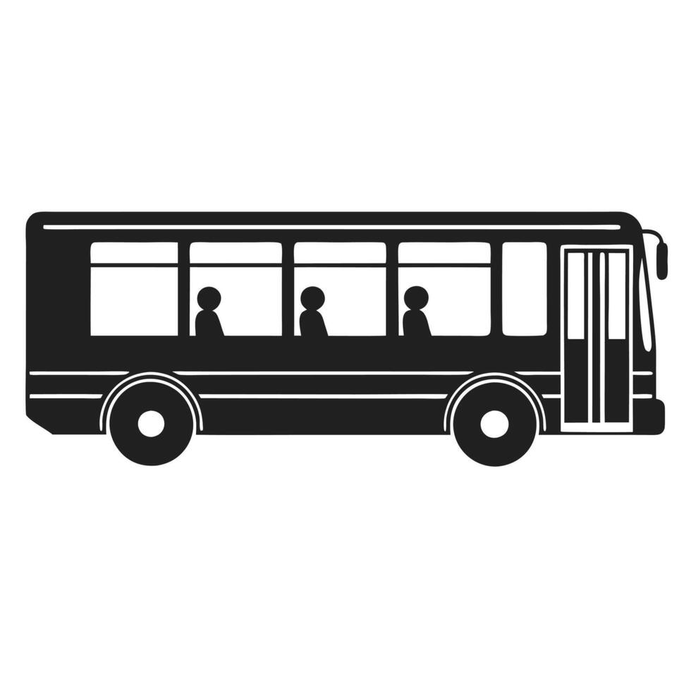 Transit Bus Silhouette Ideal for Public Transport Branding vector