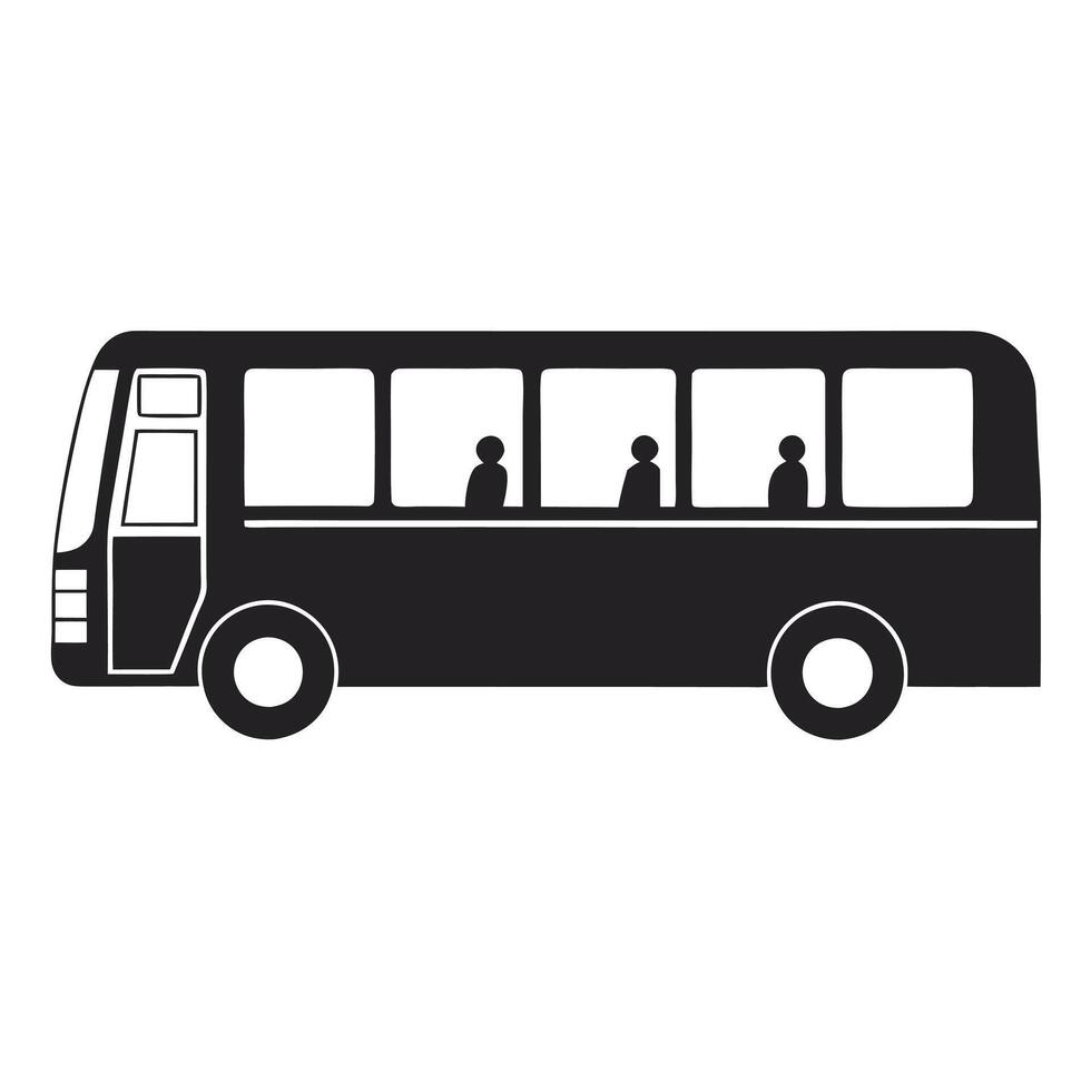 Editable Bus Silhouette High Quality Outline Graphic vector