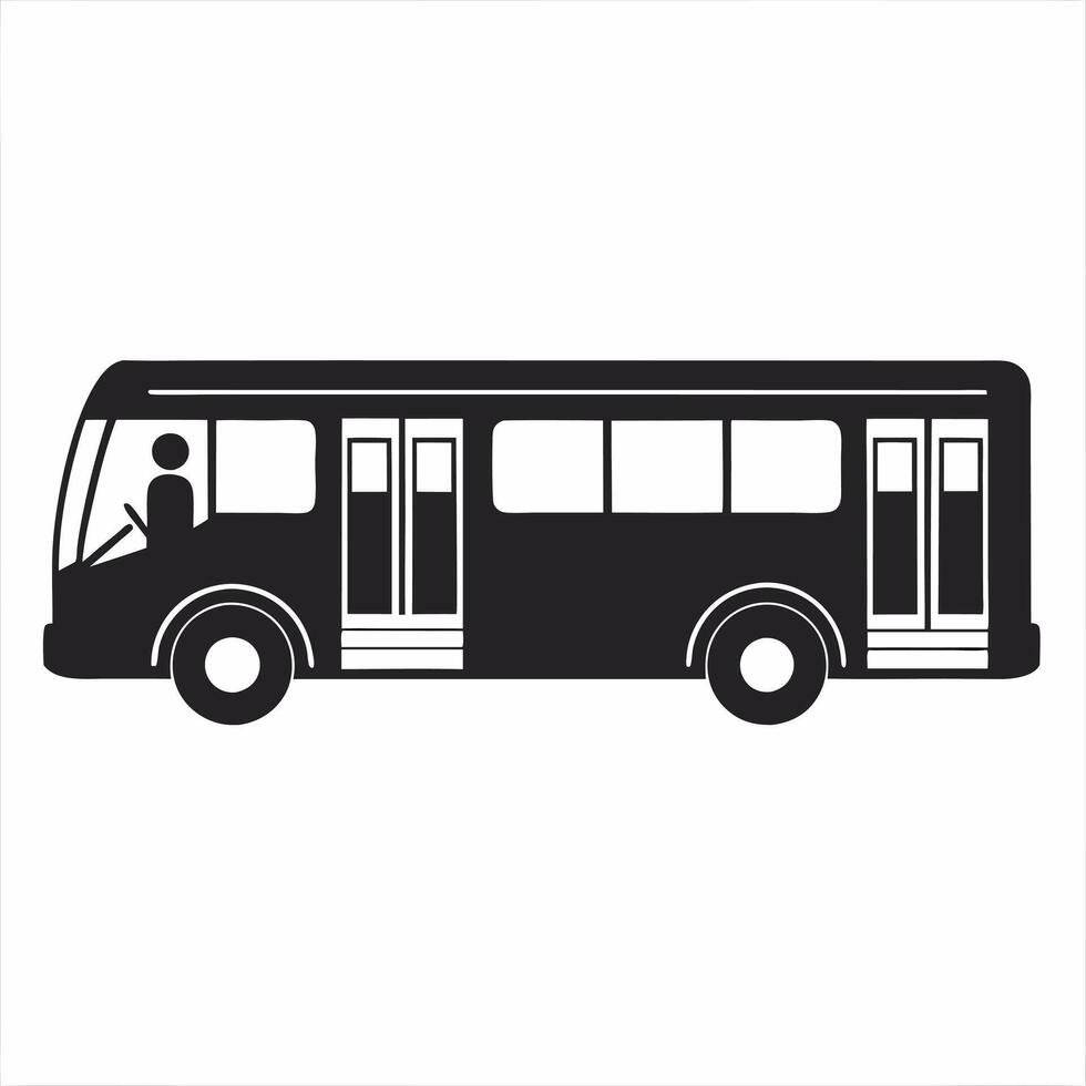 Classic Bus Silhouette Perfect for Travel and Transport Graphics vector