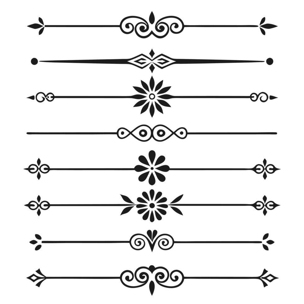 Elegant Decorative Elements and Ornate Border Set vector