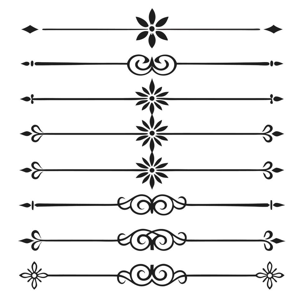 Ornamental Line Dividers for Invitations and Design vector