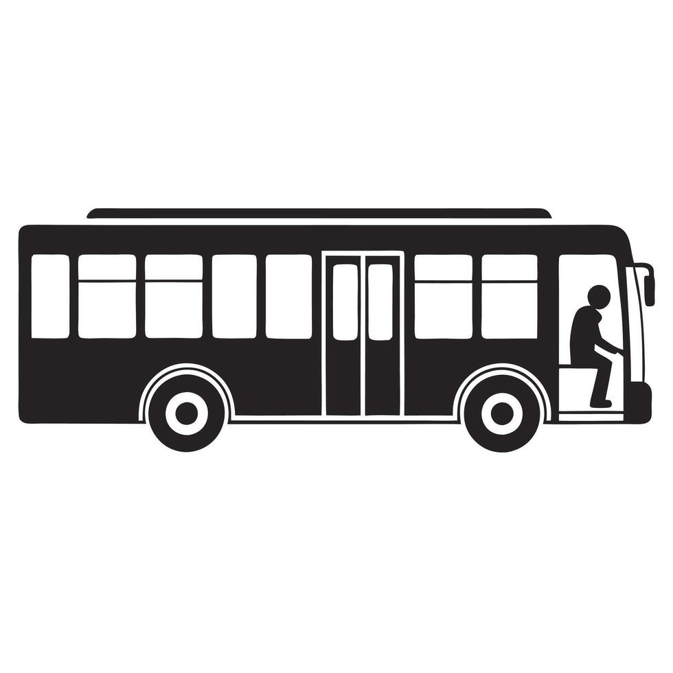 Side View Bus Silhouette Clean for Design Use vector