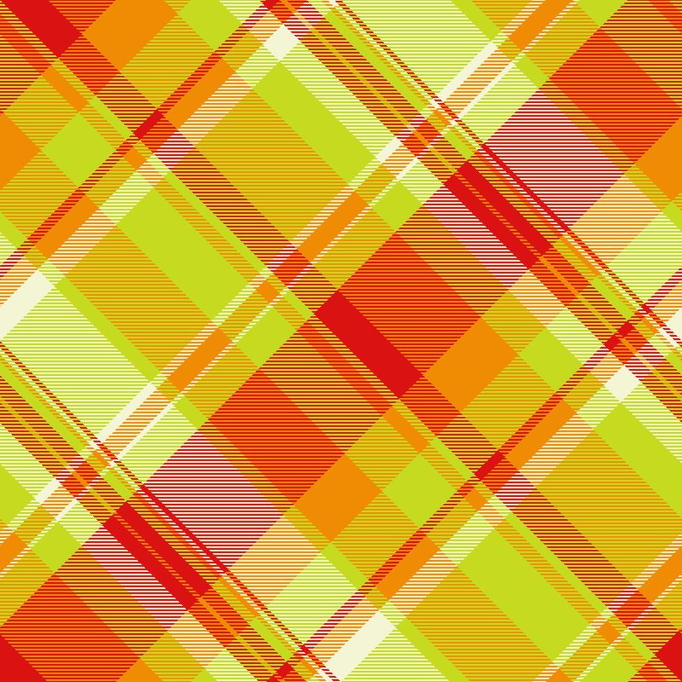 Vibrant diagonal plaid pattern in warm, sunny hues. Perfect for textile design, website backgrounds, or adding a cheerful, energetic feel to your projects. vector