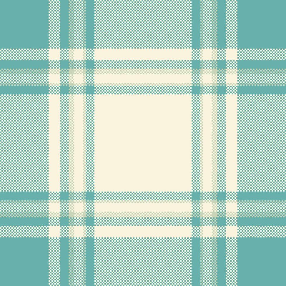 Elegant pastel teal and cream plaid pattern. Perfect for textile design, website backgrounds, or crafting projects. This subtle yet stylish texture evokes feelings of calm and sophistication. vector