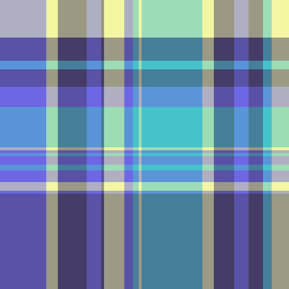 Cool tartan texture, luxurious background fabric seamless. Us check pattern textile plaid in indigo and pastel colors. vector