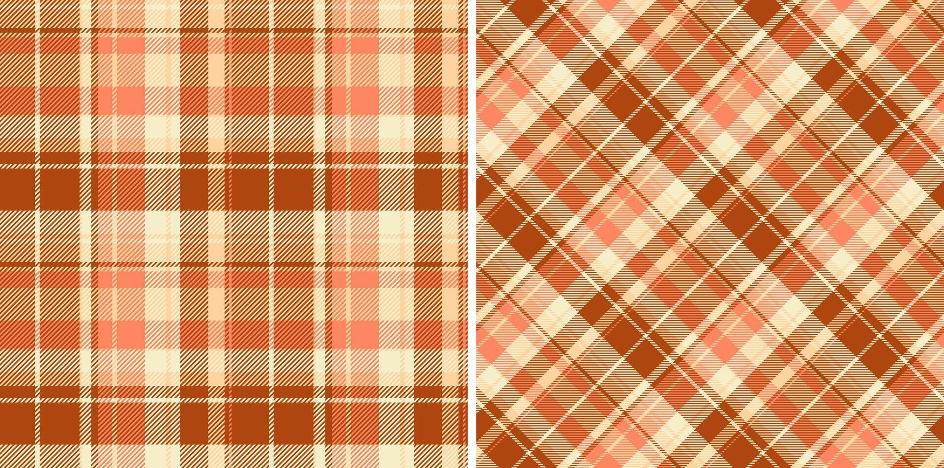 Tartan texture of plaid textile seamless with a pattern check fabric background. Set in skin colors in flannel shirt outfit ideas. vector