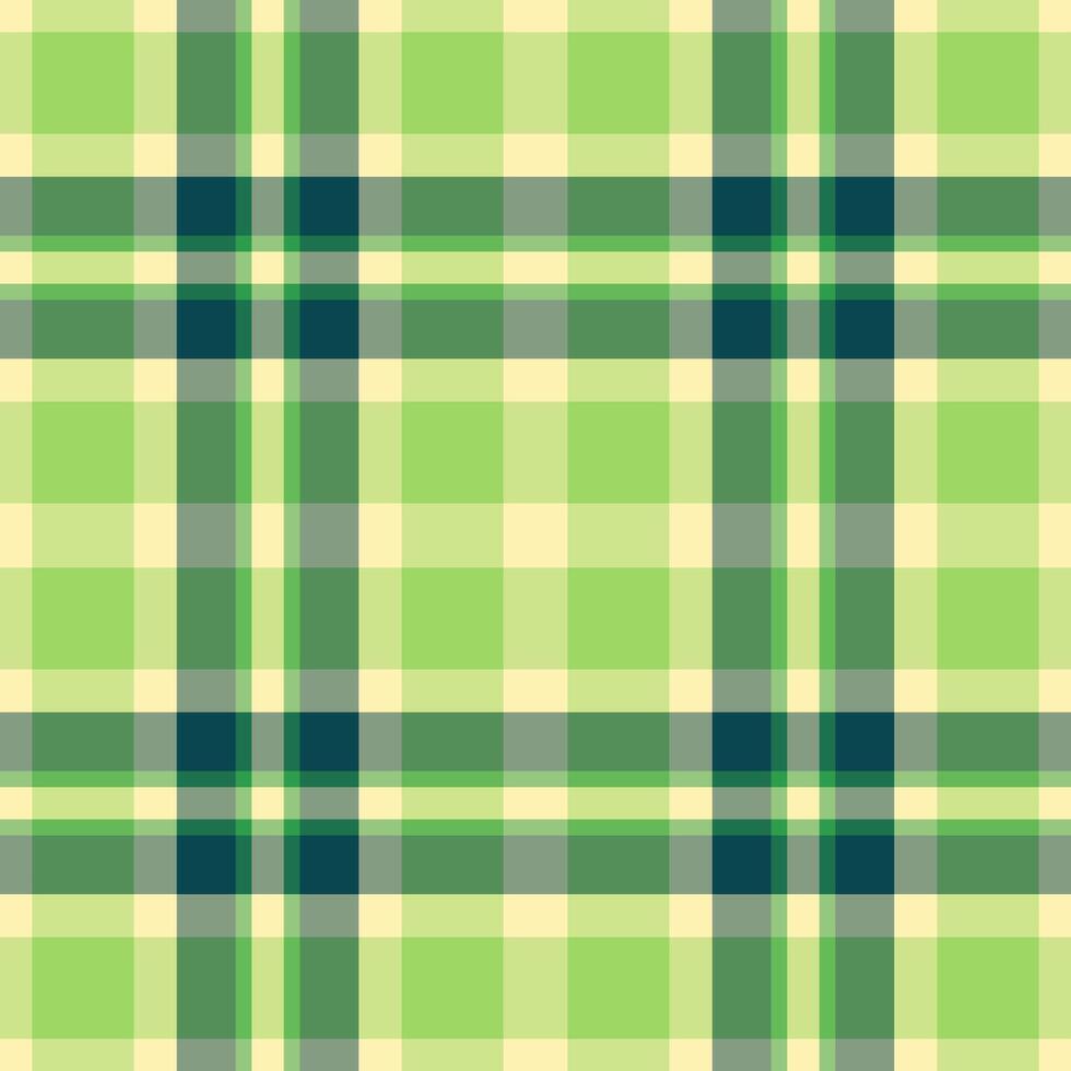 Fresh spring green and pale yellow plaid pattern. Ideal for textile design, website backgrounds, or packaging. Subtle texture adds visual interest. vector