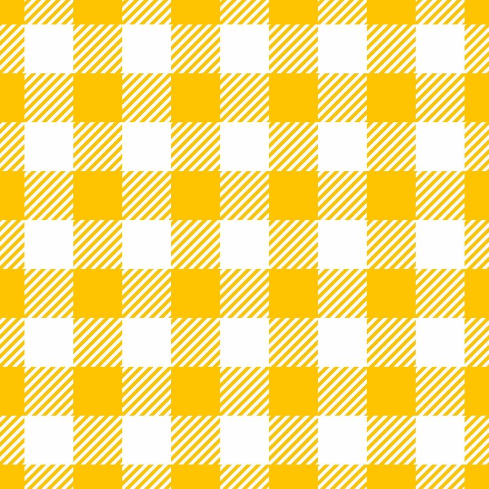 Pyjamas texture seamless , free background check plaid. Dye tartan pattern fabric textile in golden poppy and white colors. vector