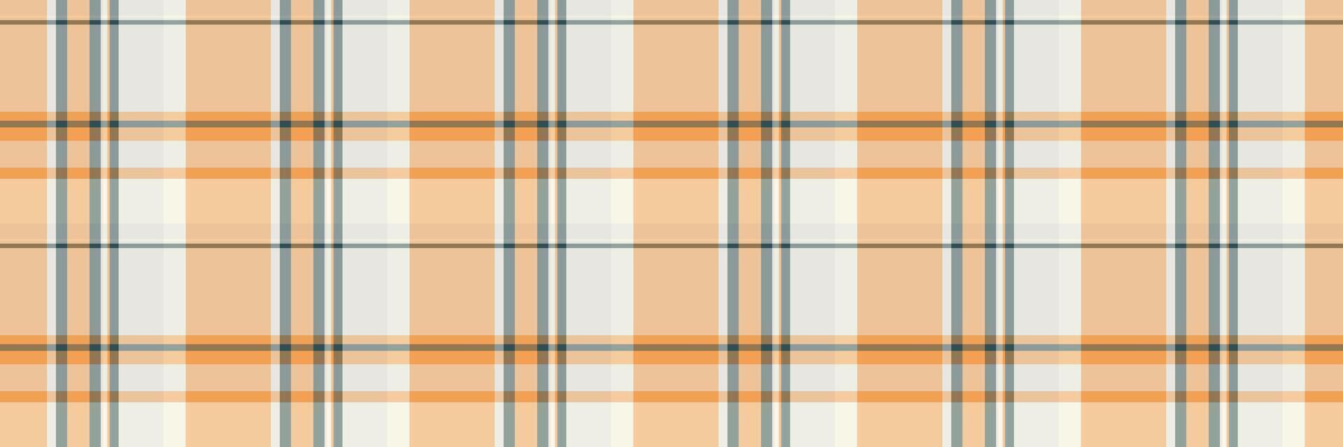Majestic textile tartan, hobby seamless check fabric. Ragged texture plaid background pattern in orange and pastel colors. vector