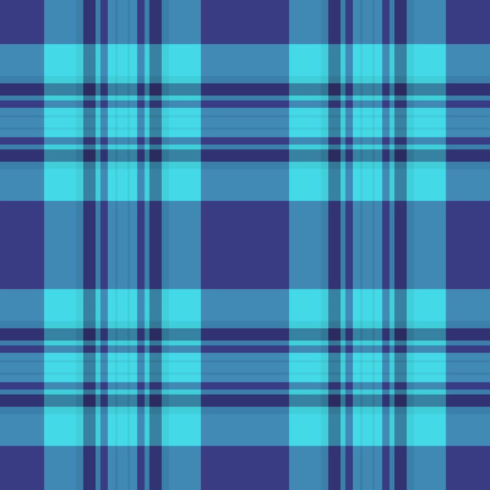 Vibrant teal and navy plaid pattern. Perfect for textile design, fashion, website backgrounds, or any project needing a stylish, geometric texture. vector