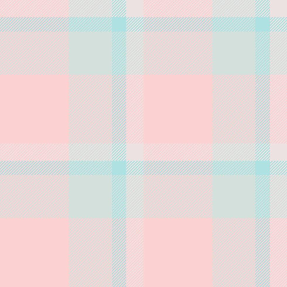 Up check textile, hippy seamless plaid pattern. Gentle background fabric texture tartan in light and spa blue colors. vector
