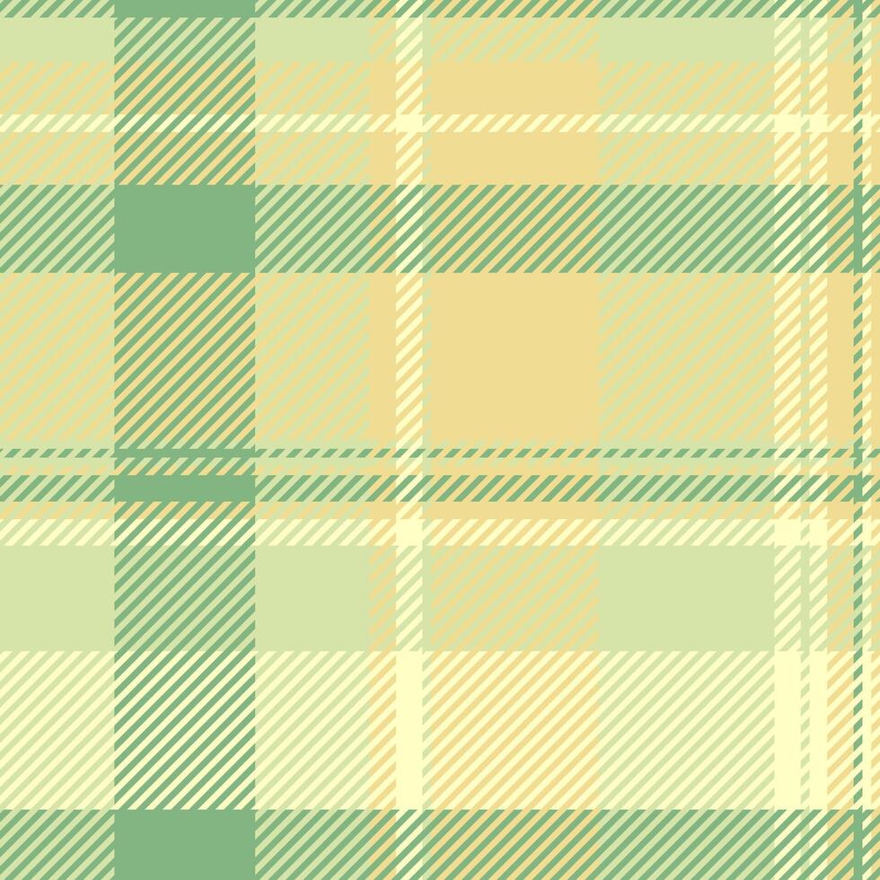 Decorative tartan textile pattern, plank check seamless fabric. Multicultural plaid background texture in light and yellow colors. vector