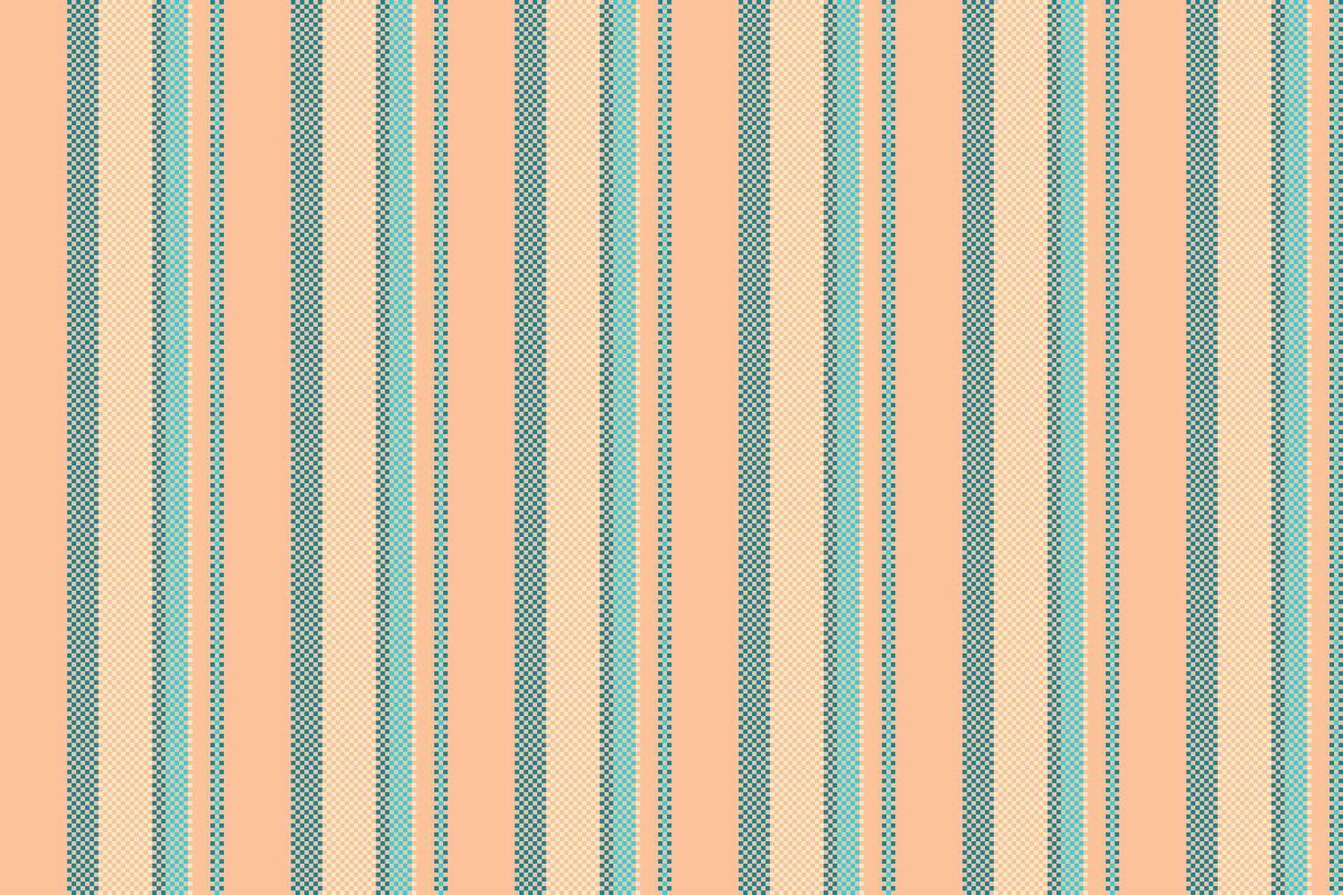 Seasonal stripe textile lines, sexual vertical pattern. Handmade fabric background texture seamless in orange and cyan colors. vector