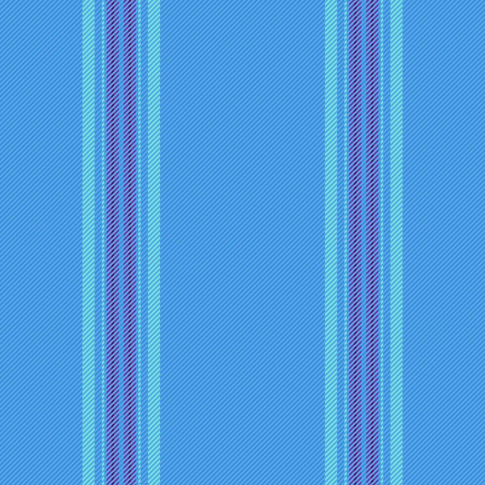 Calm vertical lines fabric, sew pattern seamless textile. Skill background texture stripe in cyan and teal colors. vector
