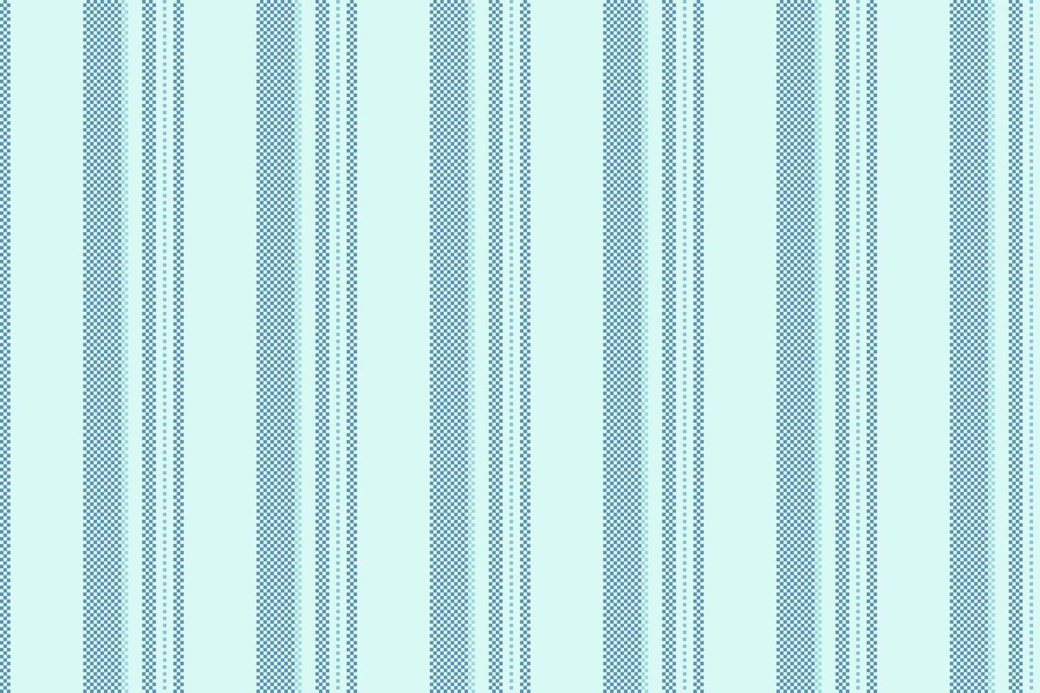 Horizon textile texture, formal lines seamless pattern. Simplicity stripe background vertical fabric in light and cyan colors. vector