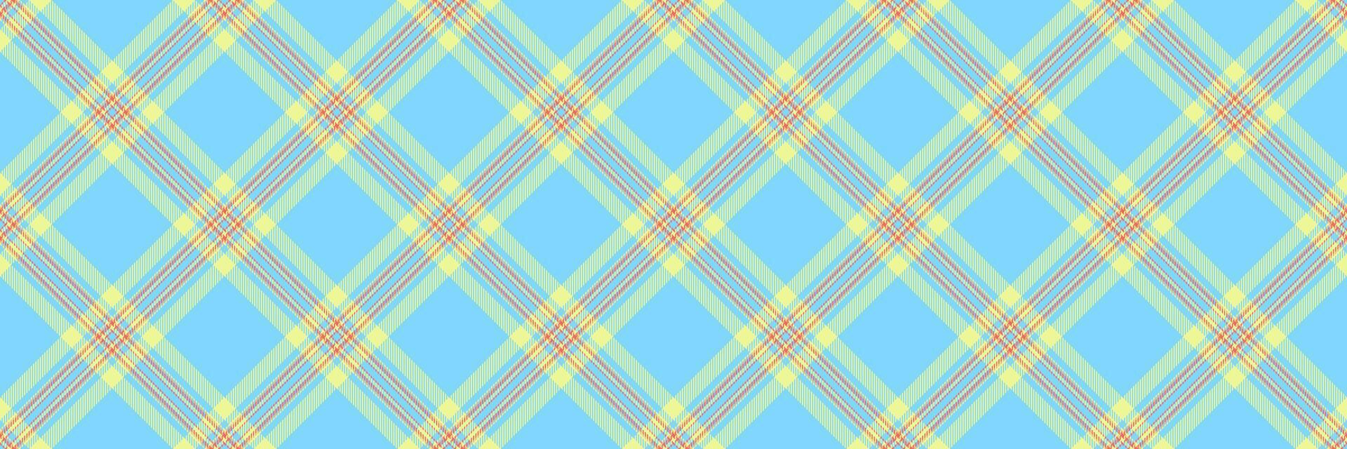 Delightful pastel plaid pattern in soft blue, yellow, and peach tones. Perfect for textile designs, website backgrounds, or stationery. Evokes feelings of springtime freshness and gentle optimism. vector