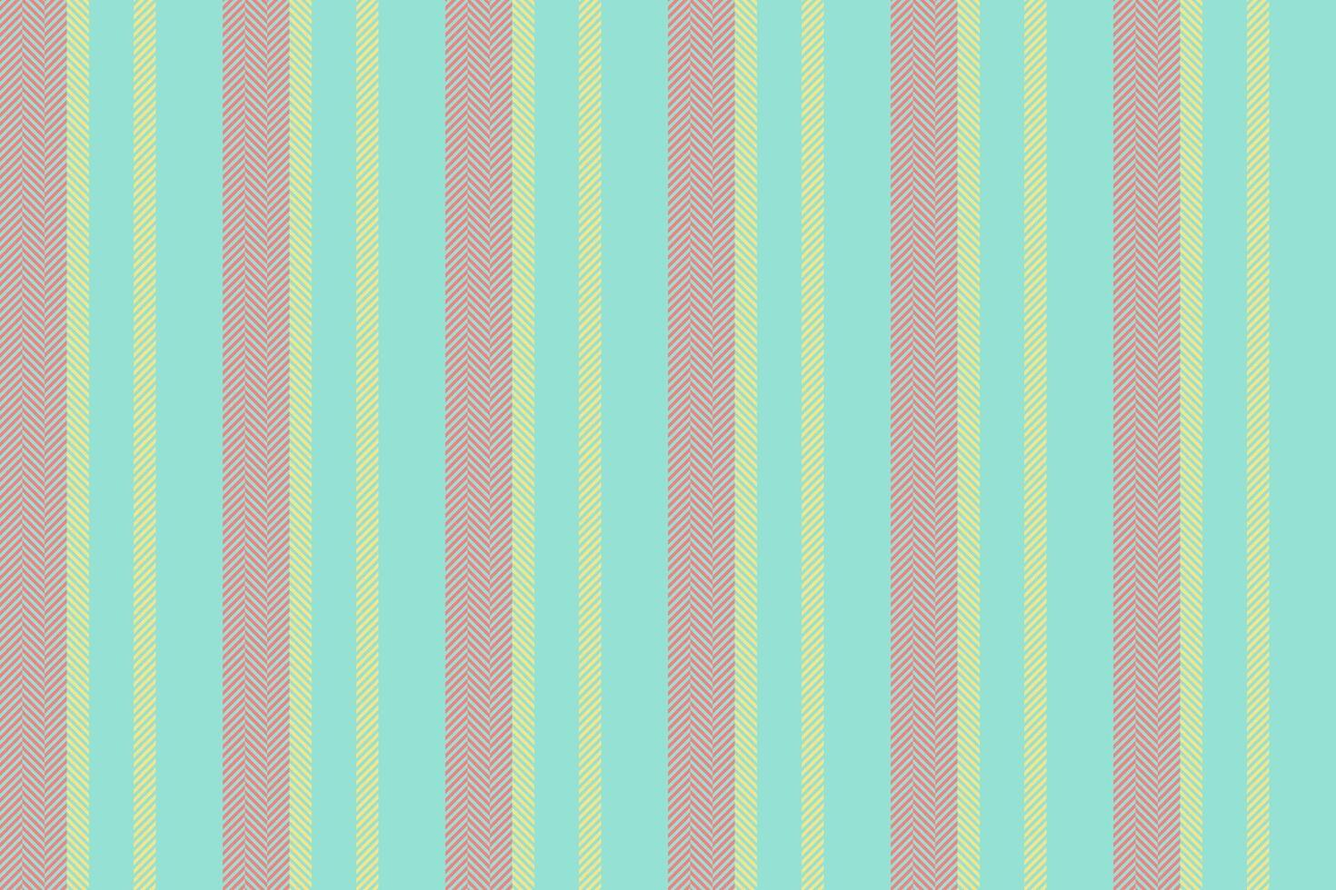 Fealistic pattern textile seamless, give fabric background lines. Btraight stripe vertical texture in teal and light coral colors. vector