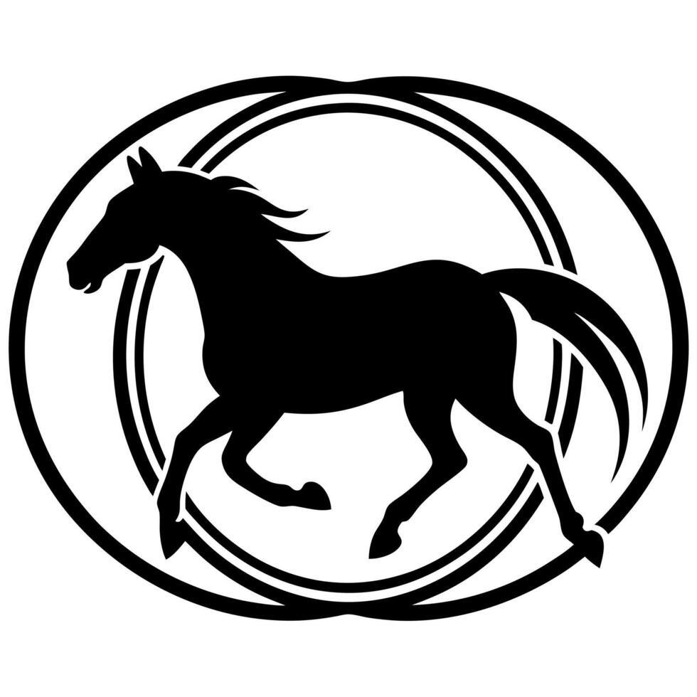 Elegant Horse Logo Simple and Clean Monochrome Style vector