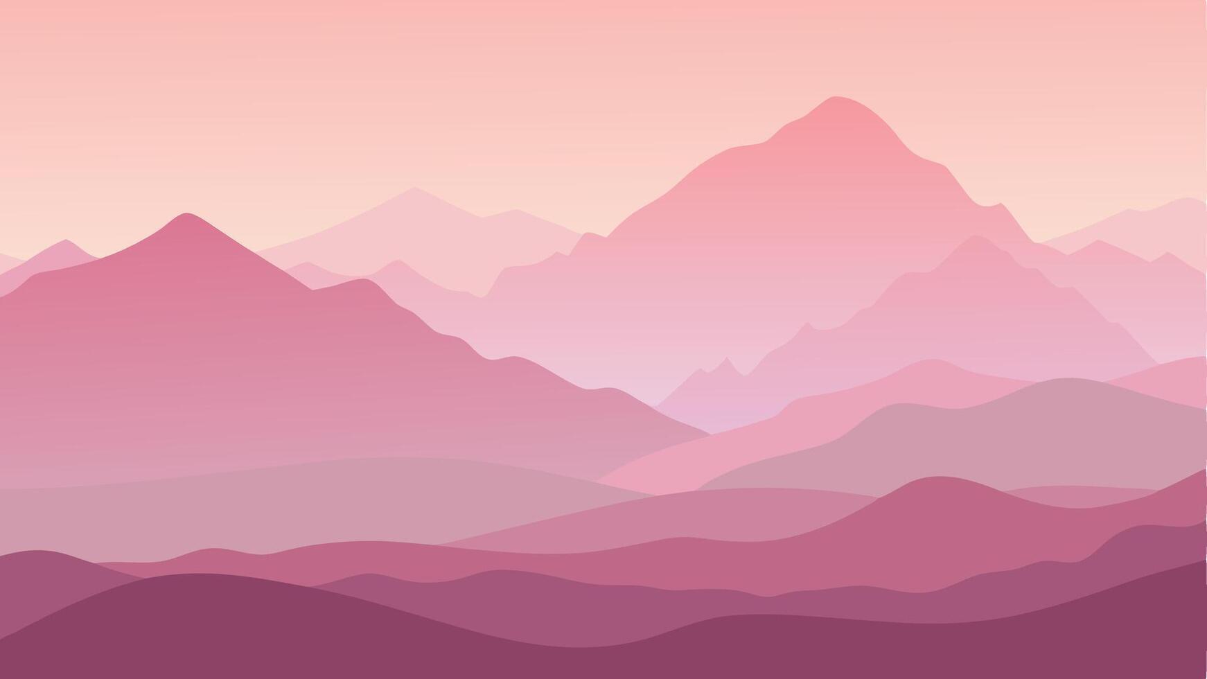 Soft Foggy Mountains Gentle Landscape Background with Misty vector