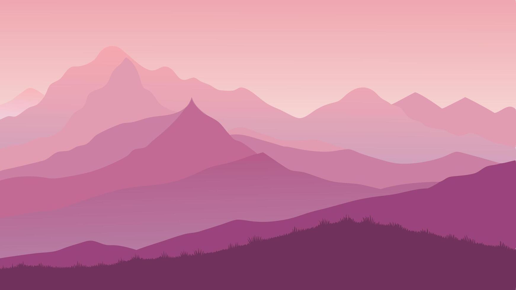 Soft Foggy Mountains Gentle Landscape Background with Scenic View vector
