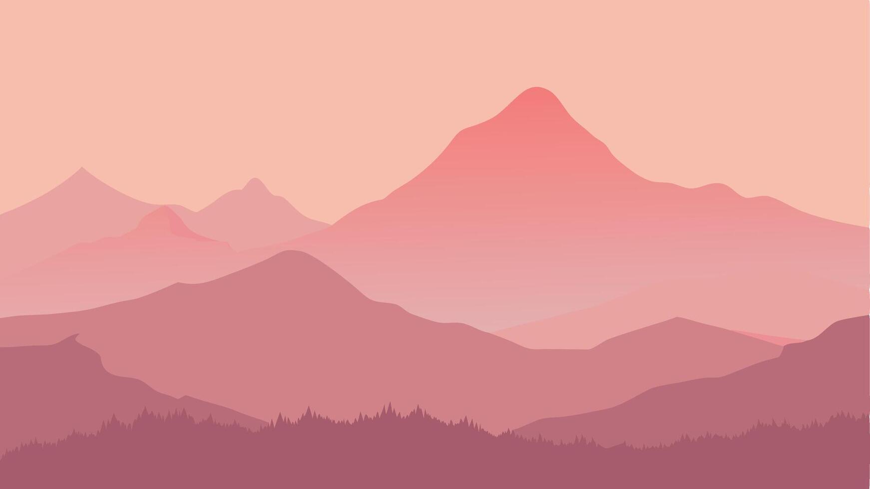 Soft Foggy Mountains Gentle Landscape Background vector