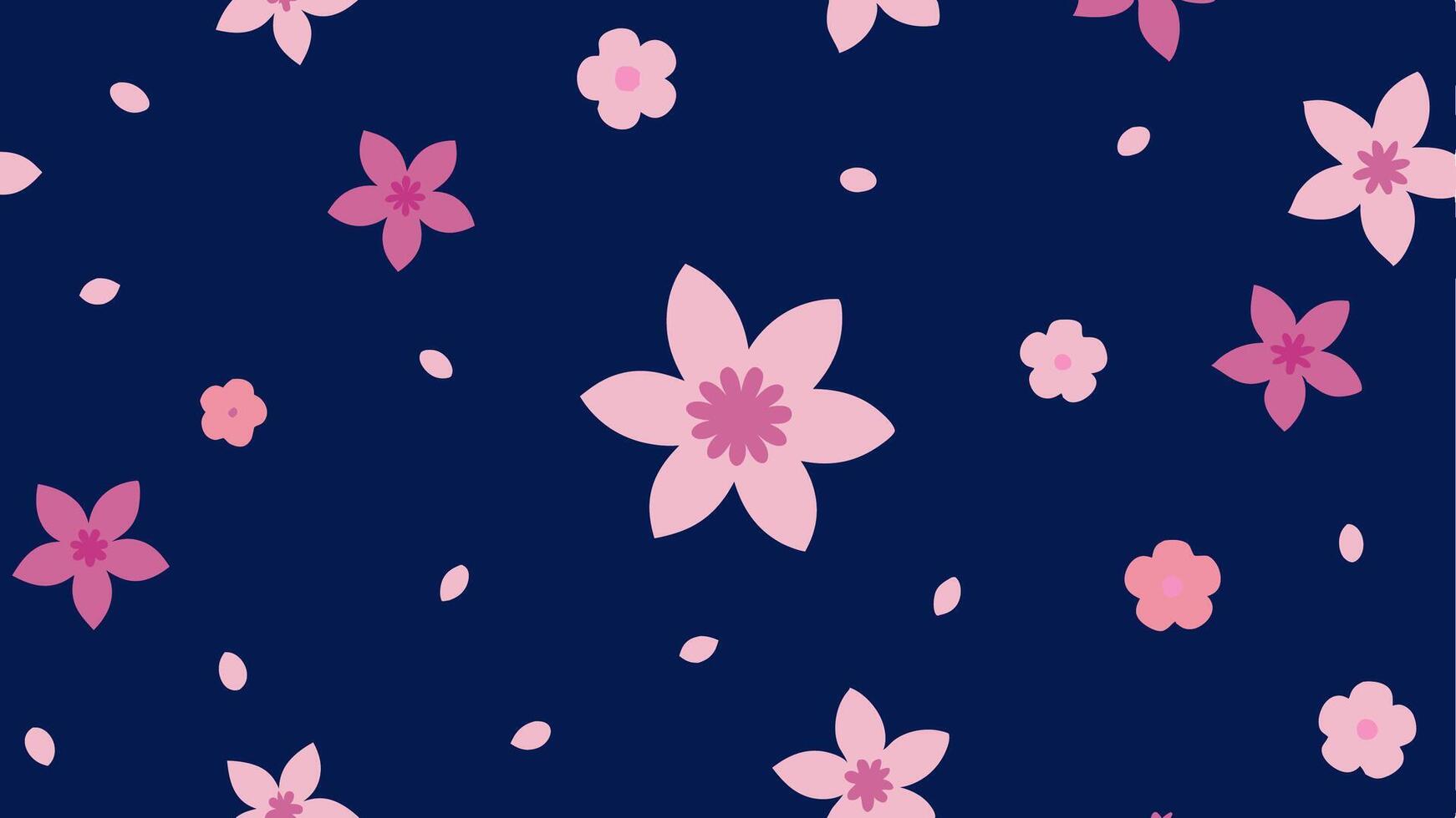 Japanese Cherry Blossom Pattern with Flowers and Elegant Spring Design vector