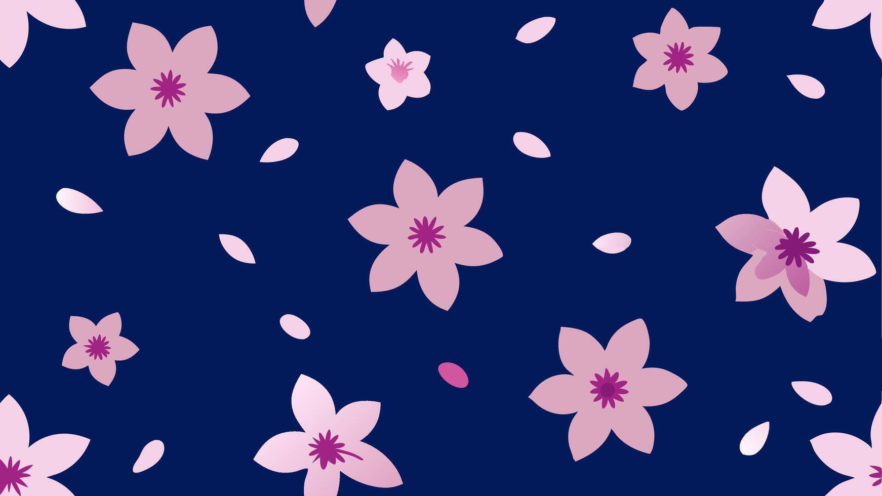 Japanese Cherry Blossom Pattern with Pink Flowers and Elegant Spring Design vector