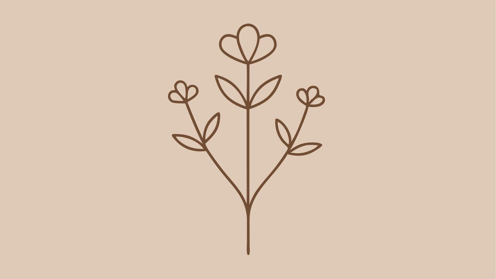 Elegant Minimalist Botanical Pattern Featuring Simple Line Art vector