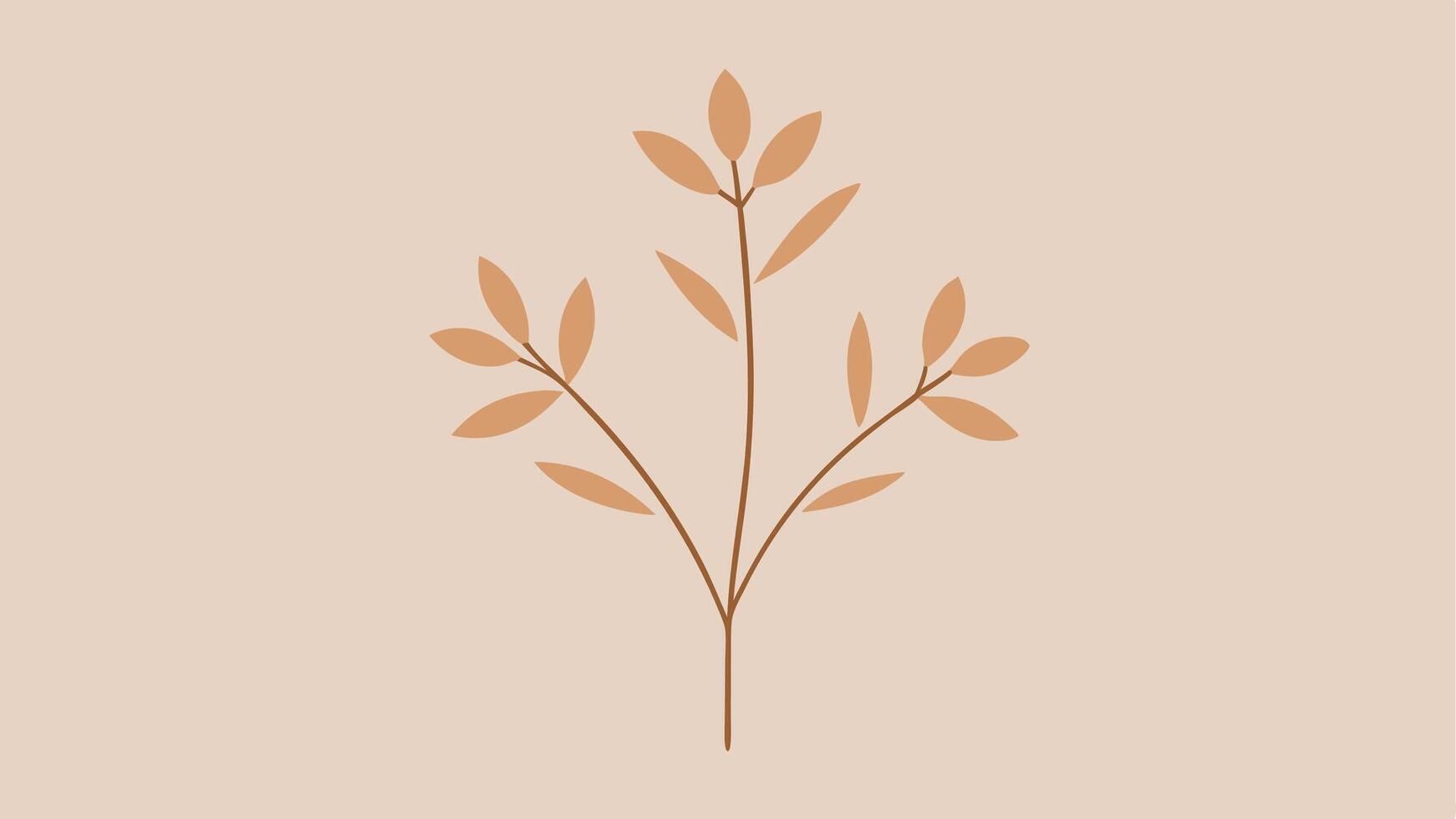 Minimalist Botanical Pattern with Simple Line Art Design and Nature Inspired Aesthetic vector